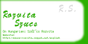 rozvita szucs business card